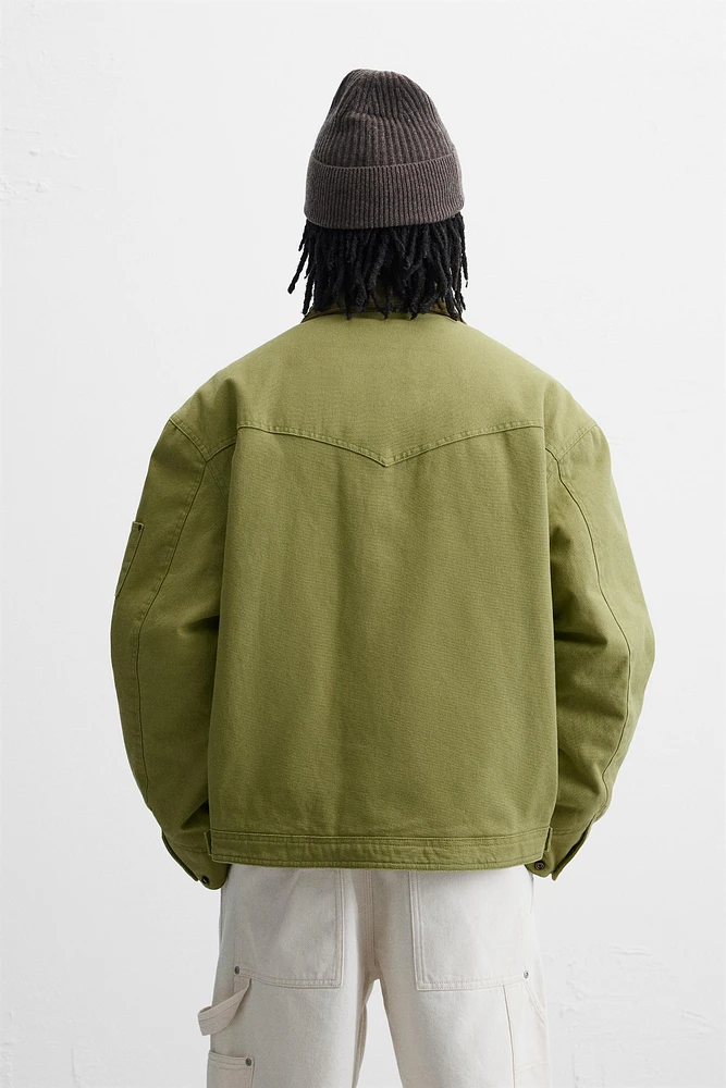 CONTRASTING COLLAR JACKET