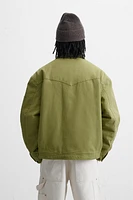 CONTRASTING COLLAR JACKET