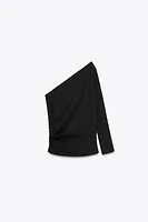 RIBBED ASYMMETRICAL TOP
