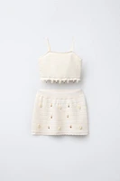 SHELL STITCH TOP AND SKIRT SET