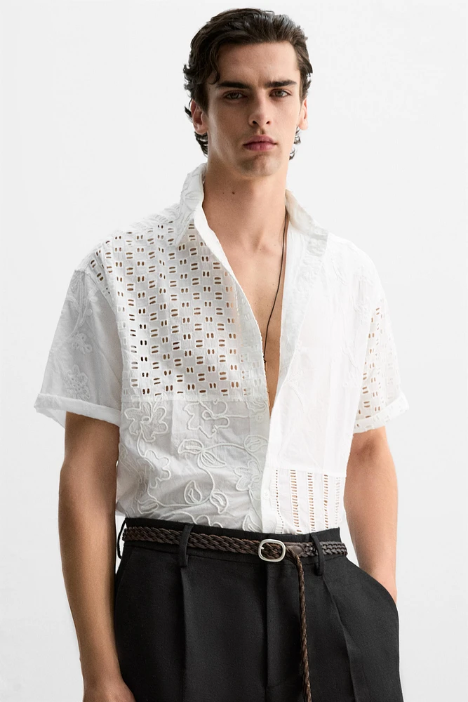 CHEMISE PATCHWORK BRODERIE AJOURÉE