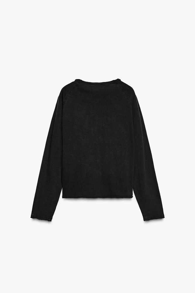 WASHED EFFECT SLUB COTTON SHIRT