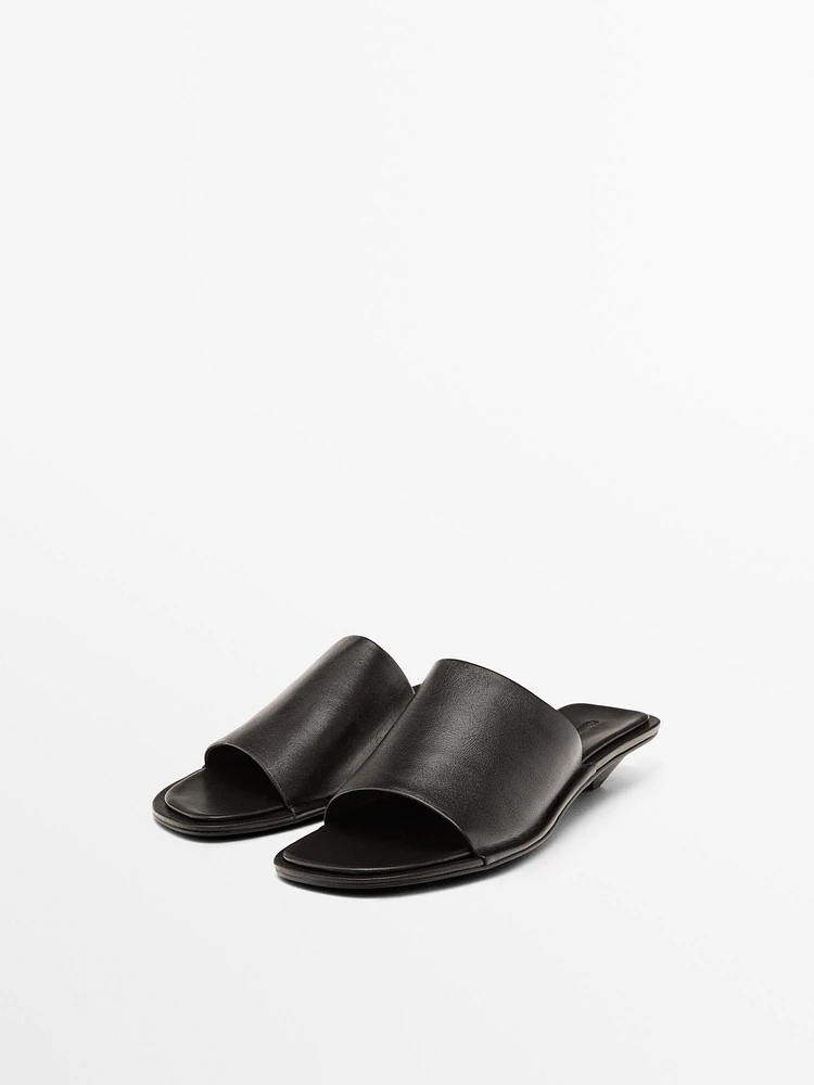 Soft high-heel slide sandals