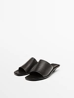 Soft high-heel slide sandals