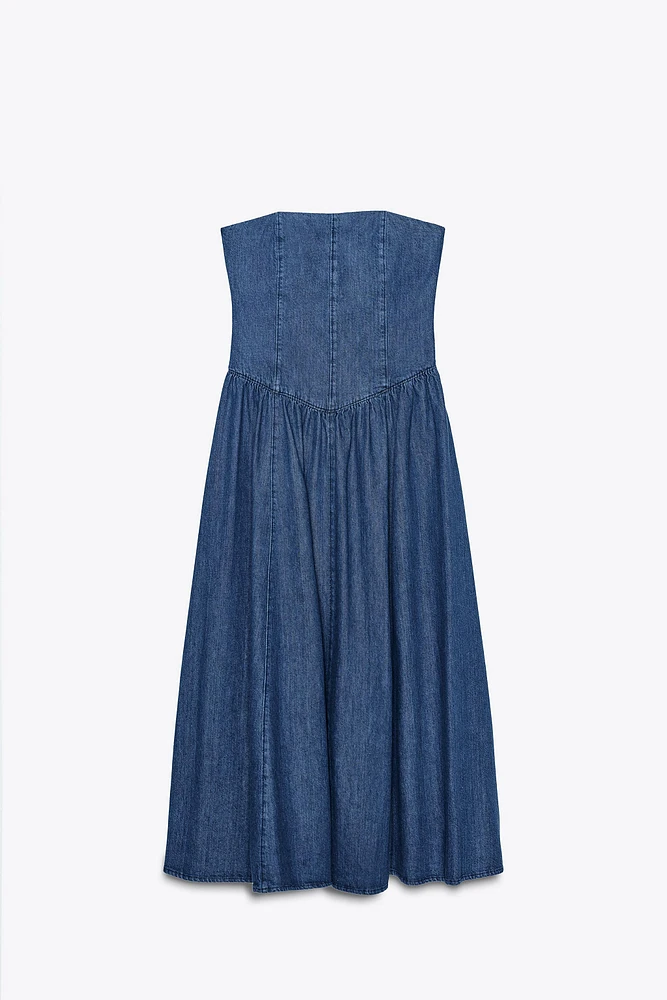 TRF DENIM MIDI DRESS