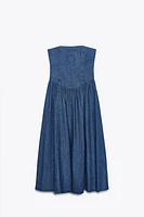 TRF DENIM MIDI DRESS