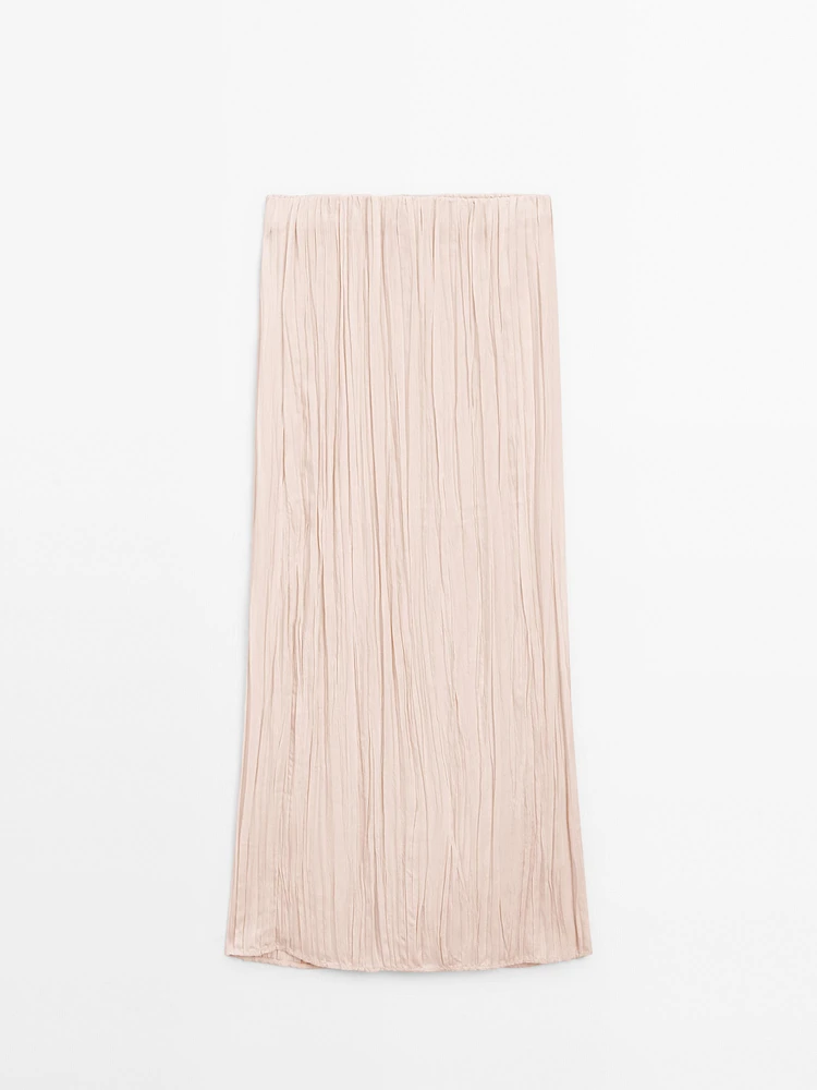 Flowing pleated midi skirt