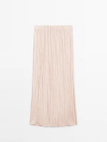 Flowing pleated midi skirt