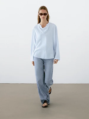 Blouse manches longues détail col