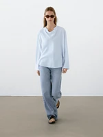 Blouse manches longues détail col