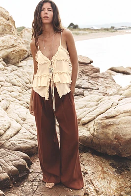 PLEATED WIDE LEG PANTS