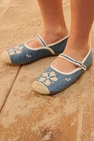 EMBROIDERED BALLET FLATS
