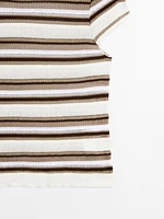 Striped cutwork T-shirt