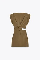 CUT OUT SHOULDER PAD DRESS