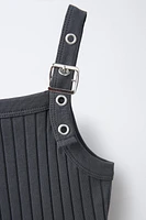 T-SHIRT RIB BRETELLES BOUCLES