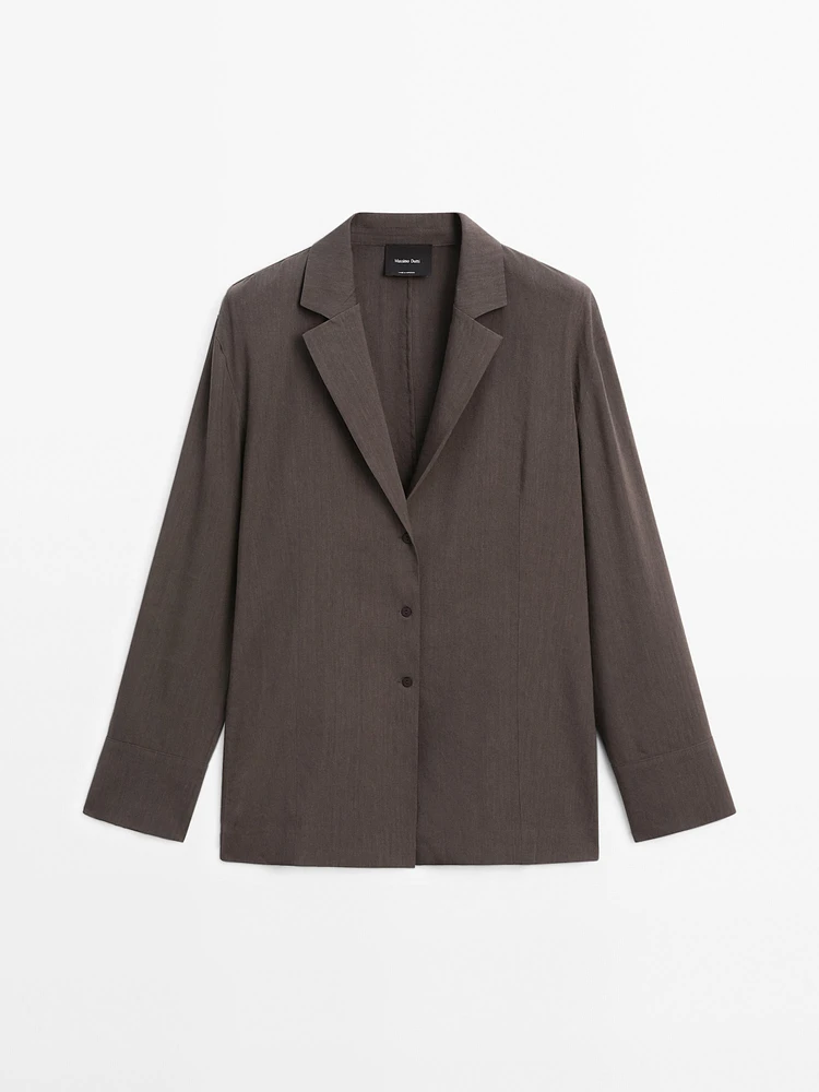 Blazer fluide en lin mélangé