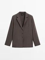 Blazer fluide en lin mélangé