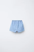 STRIPED DENIM BERMUDA SHORTS