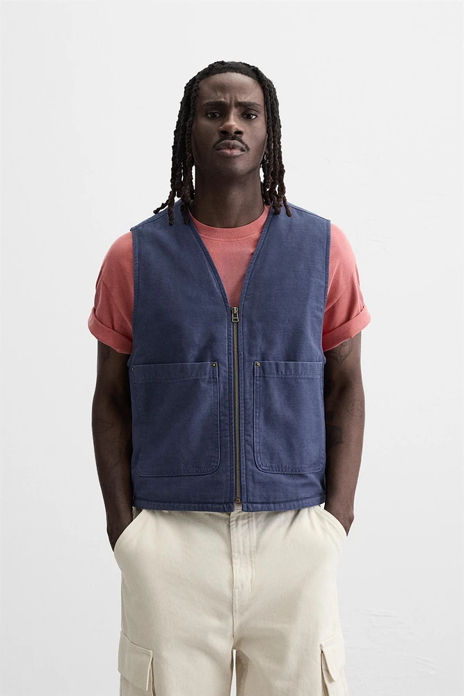 RELAXED FIT DENIM VEST