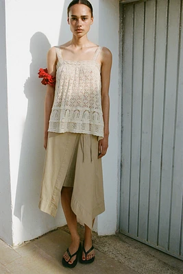 POINTELLE KNIT LACE TOP
