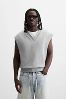 IRREGULAR TRIM FRENCH TERRY VEST