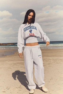 TEXT FLEECE ZIP SWEATSHIRT