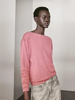 100% linen boat neck sweater