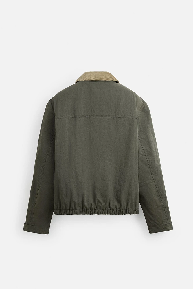 CONTRASTING COLLAR JACKET