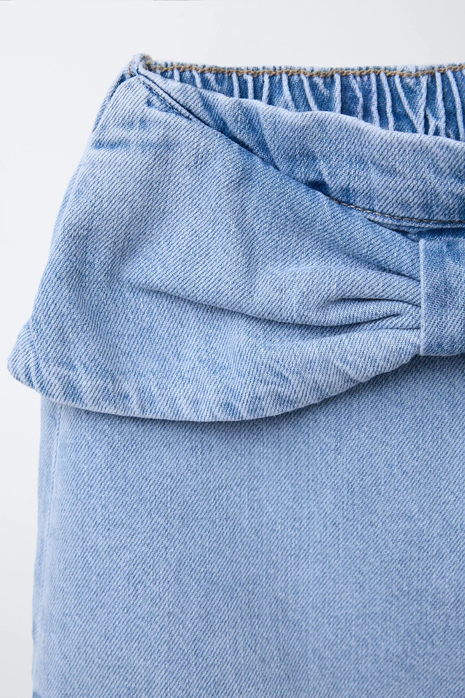 JUPE EN DENIM À LACET