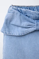 JUPE EN DENIM À LACET