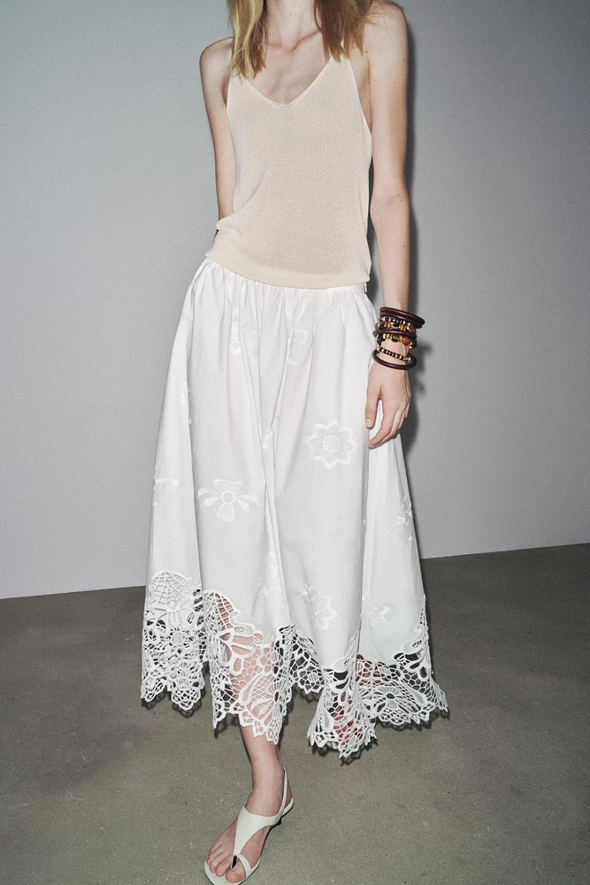 JUPE MIDI BRODERIES ZW COLLECTION