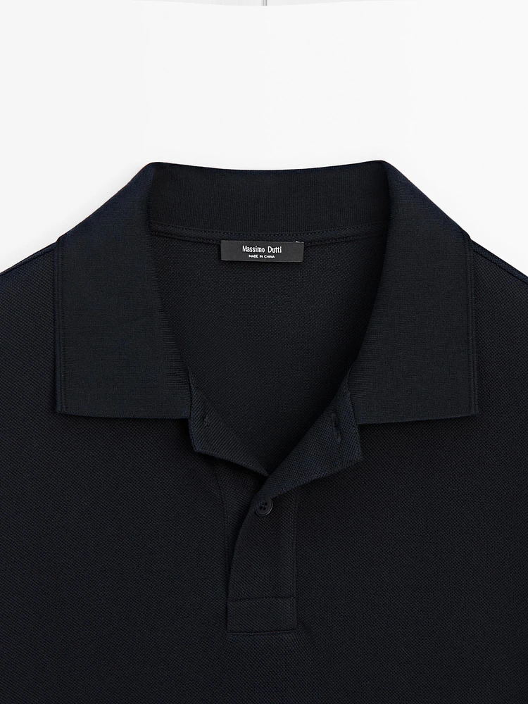 Cotton blend polo sweater