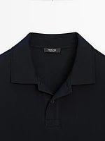 Cotton blend polo sweater