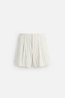 TEXTURED STRIPED SHORTS