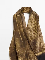 Robe midi imprimée à encolure américaine