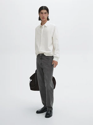 Regular fit striped cotton shirt