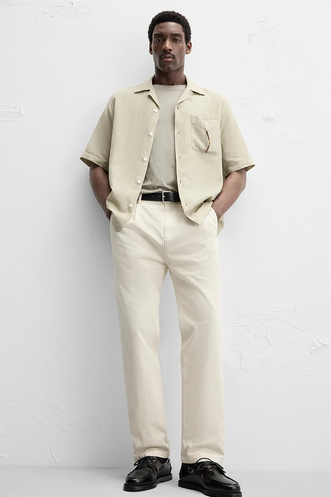 PANTALON STRAIGHT FIT À PLIS