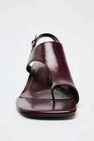 SANDALES À TALONS EN CUIR