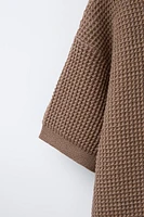 EMBROIDERED POCKET KNIT T-SHIRT