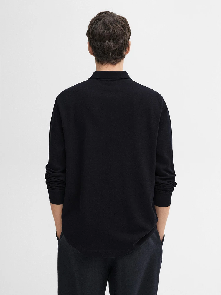 Cotton blend polo sweater
