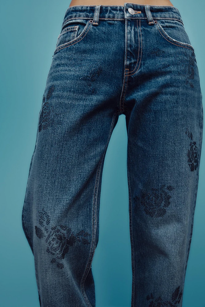 TRF MID-RISE WIDE LEG JEANS