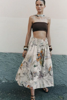 ZW COLLECTION FLORAL PRINT MIDI SKIRT