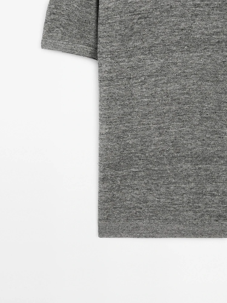 100% linen short sleeve knit T-shirt