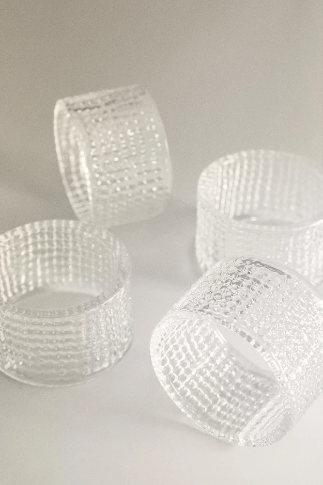 LOT PORTE-SERVIETTES VERRE (LOT DE 4)