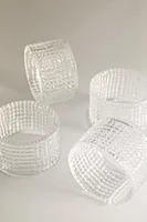 SET OF GLASS NAPKIN RINGS (SET OF 4)