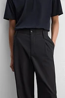 WIDE FIT COTTON-VISCOSE PANTS