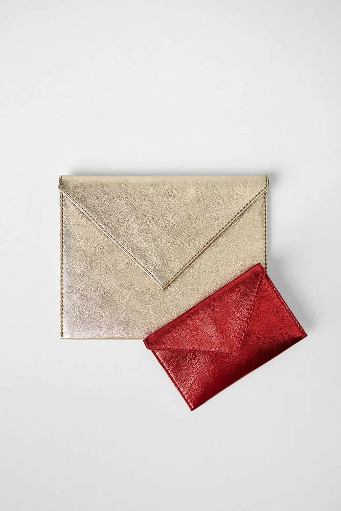 PORTEFEUILLE DOUBLE EFFET MÉTALLISÉ CUIR KATE MOSS X ZARA