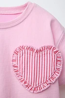 PRINTED HEART PATCH T-SHIRT
