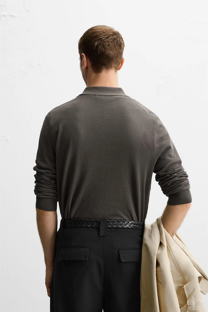 SILK COTTON KNIT POLO
