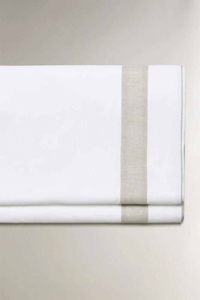 DRAP PLAT COTON LISERÉ